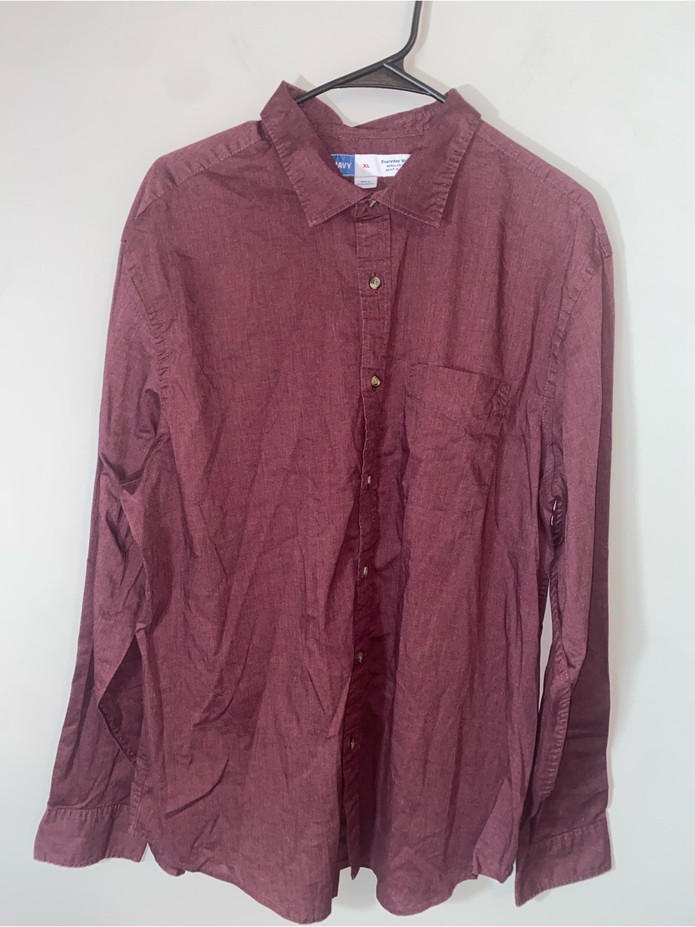Old Navy Men's Long-Sleeve Button-Down Shirt in burgundy